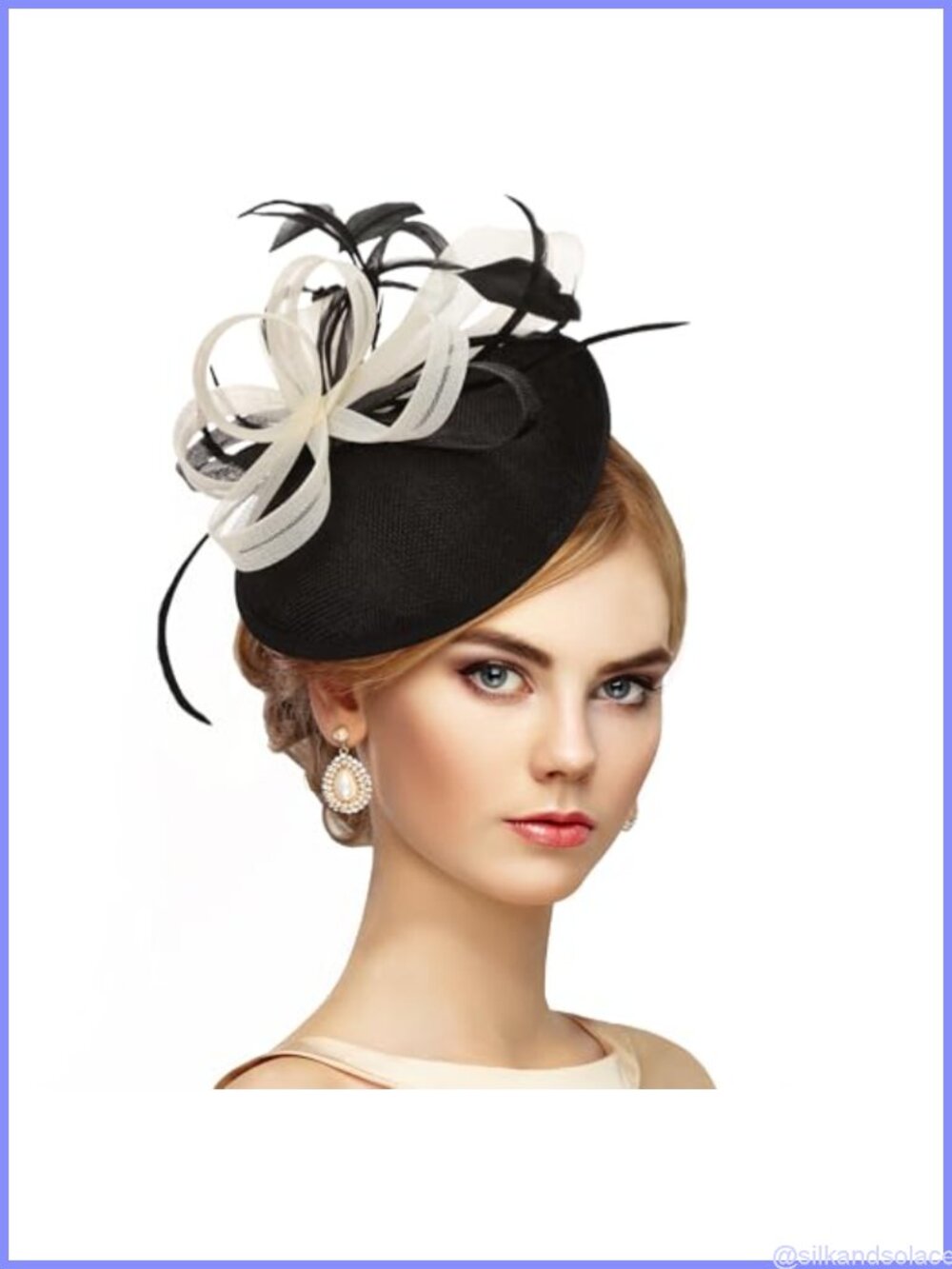 Vintage Feather Fascinator Headband Derby Tea Party Hat for Women